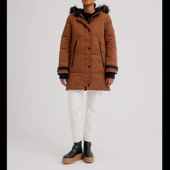 Arctic Expedition Down Parka With Side Snaps in the Color Dark Roast - Picture 2 of 16